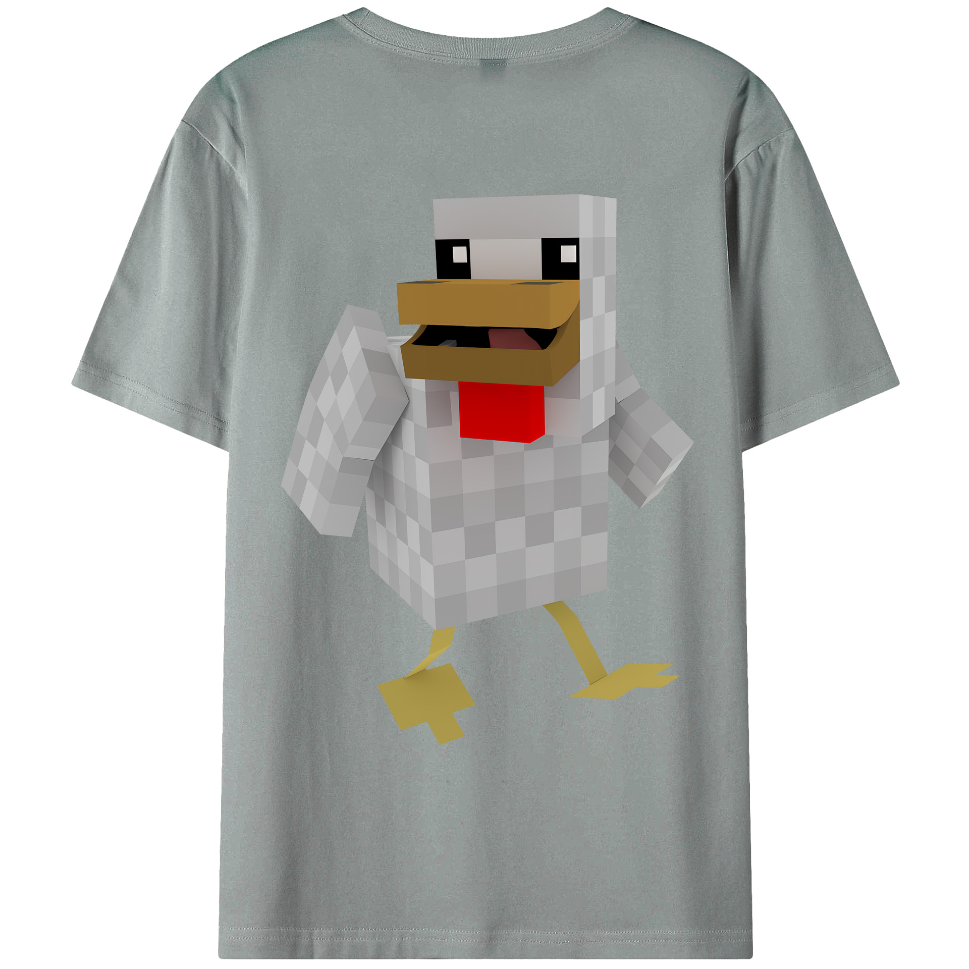 （画像用） マインクラフト ブロックの世界 Minecraft MC Block world 綿100％ メンズ半袖Tシャツ（バックプリント） 通気性